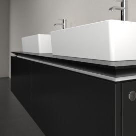 Тумба под раковину Villeroy & Boch Legato 140х38 см МДФ/ДСП черный матовый лак B66800PD