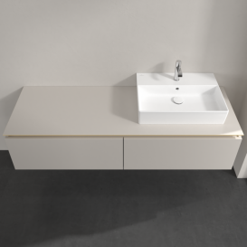 Тумба під раковину Villeroy & Boch Legato 160х38 см ДСП ніжно-сірий B67400VK