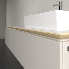 Тумба під раковину Villeroy & Boch Legato 160х38 см ДСП ніжно-сірий B67400VK