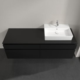 Тумба под раковину Villeroy & Boch Legato 160х55 см МДФ/ДСП черный матовый лак B67500PD