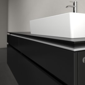 Тумба под раковину Villeroy & Boch Legato 160х55 см МДФ/ДСП черный матовый лак B67500PD