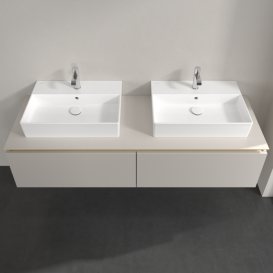 Тумба під раковину Villeroy & Boch Legato 160х38 см ДСП ніжно-сірий B67600VK