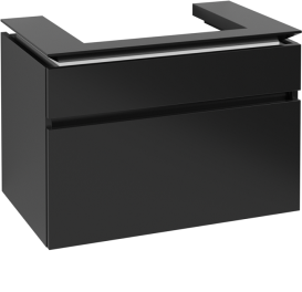 Тумба під раковину Villeroy&Boch Legato 80х55 см МДФ/ДСП чорний матовий лак B67900PD