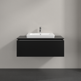 Тумба под раковину Villeroy & Boch Legato 100х38 см МДФ/ДСП черный матовый лак B68000PD