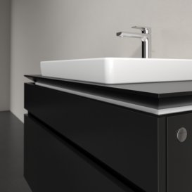 Тумба під раковину Villeroy&Boch Legato 100х55 см МДФ/ДСП чорний матовий лак B68100PD