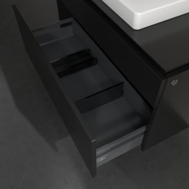 Тумба під раковину Villeroy&Boch Legato 100х55 см МДФ/ДСП чорний матовий лак B68100PD