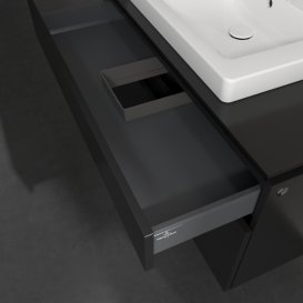 Тумба під раковину Villeroy&Boch Legato 100х55 см МДФ/ДСП чорний матовий лак B68100PD