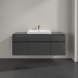 Тумба под раковину Villeroy & Boch Legato 140х55 см МДФ/ДСП глянцевый серый B68500FP