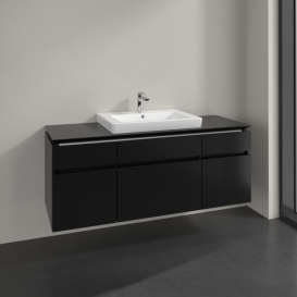 Тумба под раковину Villeroy & Boch Legato 140х55 см МДФ/ДСП черный матовый лак B68500PD