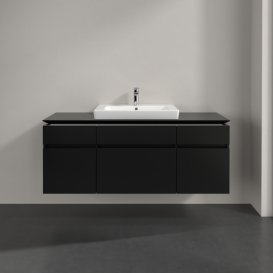 Тумба под раковину Villeroy & Boch Legato 140х55 см МДФ/ДСП черный матовый лак B68500PD