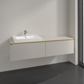 Тумба під раковину Villeroy & Boch Legato 160х38 см ДСП ніжно-сірий B68800VK