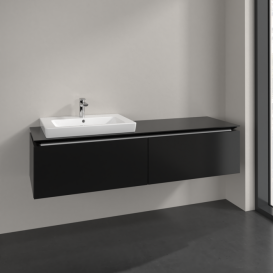 Тумба під раковину Villeroy&Boch Legato 160х38 см МДФ/ДСП чорний матовий лак B68800PD