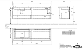 Тумба под раковину Villeroy & Boch Legato 160х55 см МДФ/ДСП черный матовый лак B68900PD