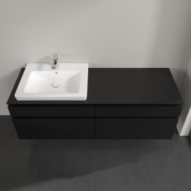 Тумба под раковину Villeroy & Boch Legato 160х55 см МДФ/ДСП черный матовый лак B68900PD