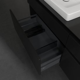 Тумба под раковину Villeroy & Boch Legato 160х55 см МДФ/ДСП черный матовый лак B68900PD