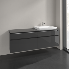 Тумба під раковину Villeroy & Boch Legato 160х55 см МДФ/ДСП глянсовий сірий B69100FP