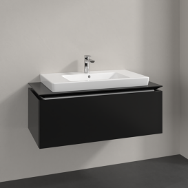 Тумба под раковину Villeroy & Boch Legato 100х38 см МДФ/ДСП черный матовый лак B69400PD