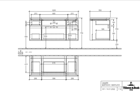 Тумба под раковину Villeroy & Boch Legato 120х55 см МДФ/ДСП глянцевый серый B69700FP