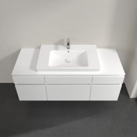 Тумба под раковину Villeroy & Boch Legato 140х55 см МДФ/ДСП белый глянцевый B69900DH