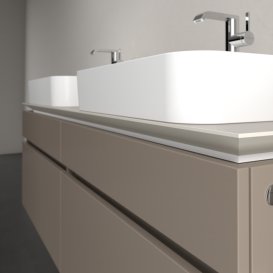 Тумба под раковину Villeroy & Boch Legato 160х55 см с подсветкой ДСП трюфель серый B768L0VG