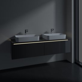 Тумба под раковину Villeroy & Boch Legato 160х38 см с подсветкой МДФ/ДСП глянцевый серый B767L0FP