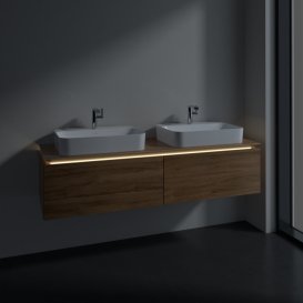 Тумба под раковину Villeroy & Boch Legato 160х38 см с подсветкой ДСП дуб канзас B767L0RH