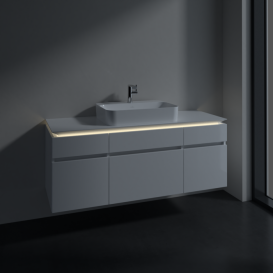 Тумба под раковину Villeroy & Boch Legato 140х55 см с подсветкой МДФ/ДСП белый глянцевый B760L0DH