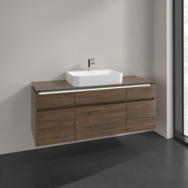 Тумба під раковину Villeroy & Boch Legato 140х55 см з підсвічуванням ДСП дуб аризона B760L0VH