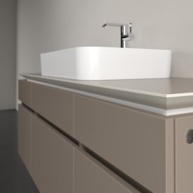 Тумба под раковину Villeroy & Boch Legato 140х55 см с подсветкой ДСП трюфель серый B760L0VG