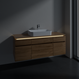 Тумба под раковину Villeroy & Boch Legato 140х55 см с подсветкой ДСП дуб канзас B760L0RH