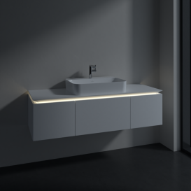 Тумба под раковину Villeroy & Boch Legato 140х38 см с подсветкой ДСП белый матовый B759L0MS