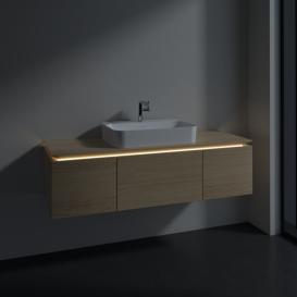 Тумба под раковину Villeroy & Boch Legato 140х38 см с подсветкой ДСП северный дуб B759L0VJ