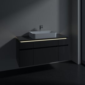 Тумба під раковину Villeroy & Boch Legato 120х55 см з підсвічуванням МДФ/ДСП глянсовий сірий B758L0FP