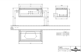 Тумба под раковину Villeroy & Boch Legato 100х38 см с подсветкой МДФ/ДСП глянцевый серый B755L0FP