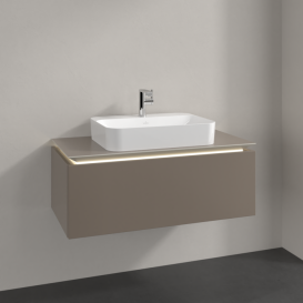 Тумба под раковину Villeroy & Boch Legato 100х38 см с подсветкой ДСП трюфель серый B755L0VG