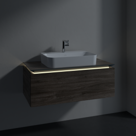 Тумба під раковину Villeroy & Boch Legato 100х38 см з підсвічуванням ДСП кам'яний дуб B755L0RK