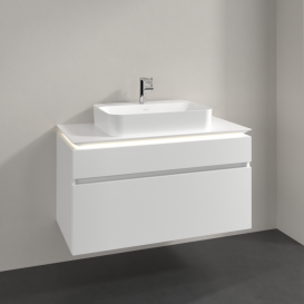 Тумба под раковину Villeroy & Boch Legato 100х55 см с подсветкой ДСП белый матовый B756L0MS
