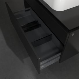 Тумба під раковину Villeroy&Boch Legato 100х55 см з підсвічуванням МДФ/ДСП чорний матовий лак B756L0PD