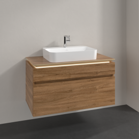 Тумба під раковину Villeroy & Boch Legato 100х55 см з підсвічуванням ДСП дуб канзас B756L0RH