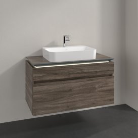 Тумба под раковину Villeroy & Boch Legato 100х55 см с подсветкой ДСП каменный дуб B756L0RK