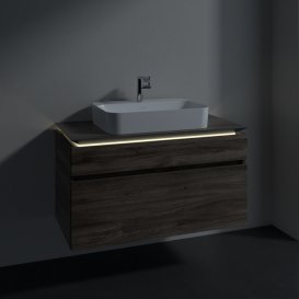 Тумба под раковину Villeroy & Boch Legato 100х55 см с подсветкой ДСП каменный дуб B756L0RK