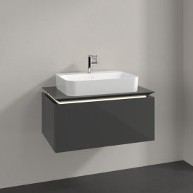 Тумба під раковину Villeroy & Boch Legato 80х38 см з підсвічуванням МДФ/ДСП глянсовий сірий B753L0FP