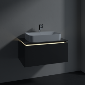 Тумба під раковину Villeroy & Boch Legato 80х38 см з підсвічуванням МДФ/ДСП глянсовий сірий B753L0FP