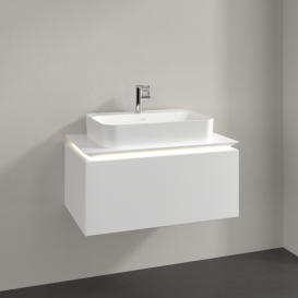 Тумба під раковину Villeroy & Boch Legato 80х38 см з підсвічуванням ДСП білий матовий B753L0MS