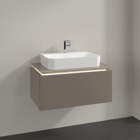 Тумба под раковину Villeroy & Boch Legato 80х38 см с подсветкой ДСП трюфель серый B753L0VG