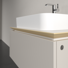 Тумба под раковину Villeroy & Boch Legato 80х38 см с подсветкой ДСП нежно-серый B753L0VK