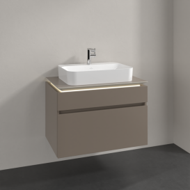 Тумба под раковину Villeroy & Boch Legato 80х55 см с подсветкой ДСП трюфель серый B754L0VG