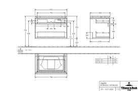 Тумба под раковину Villeroy & Boch Legato 80х55 см с подсветкой ДСП дуб аризона B754L0VH