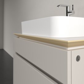 Тумба под раковину Villeroy & Boch Legato 80х55 см с подсветкой ДСП нежно-серый B754L0VK