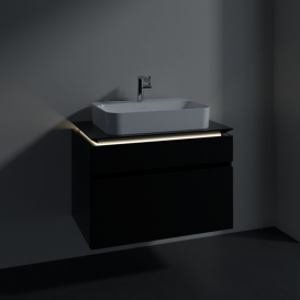Тумба под раковину Villeroy & Boch Legato 80х55 см с подсветкой МДФ/ДСП черный матовый лак B754L0PD